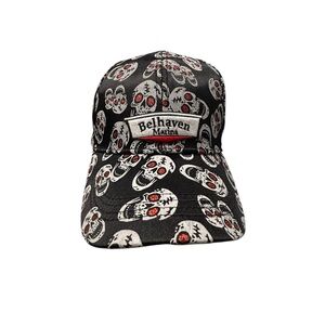 Belhaven Marina Skull Print Cap‎ - Black and Red One Size Adjustable